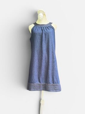 JFW Denim Halter Neck Mini Dress in Blue Size 9 (Runs small)